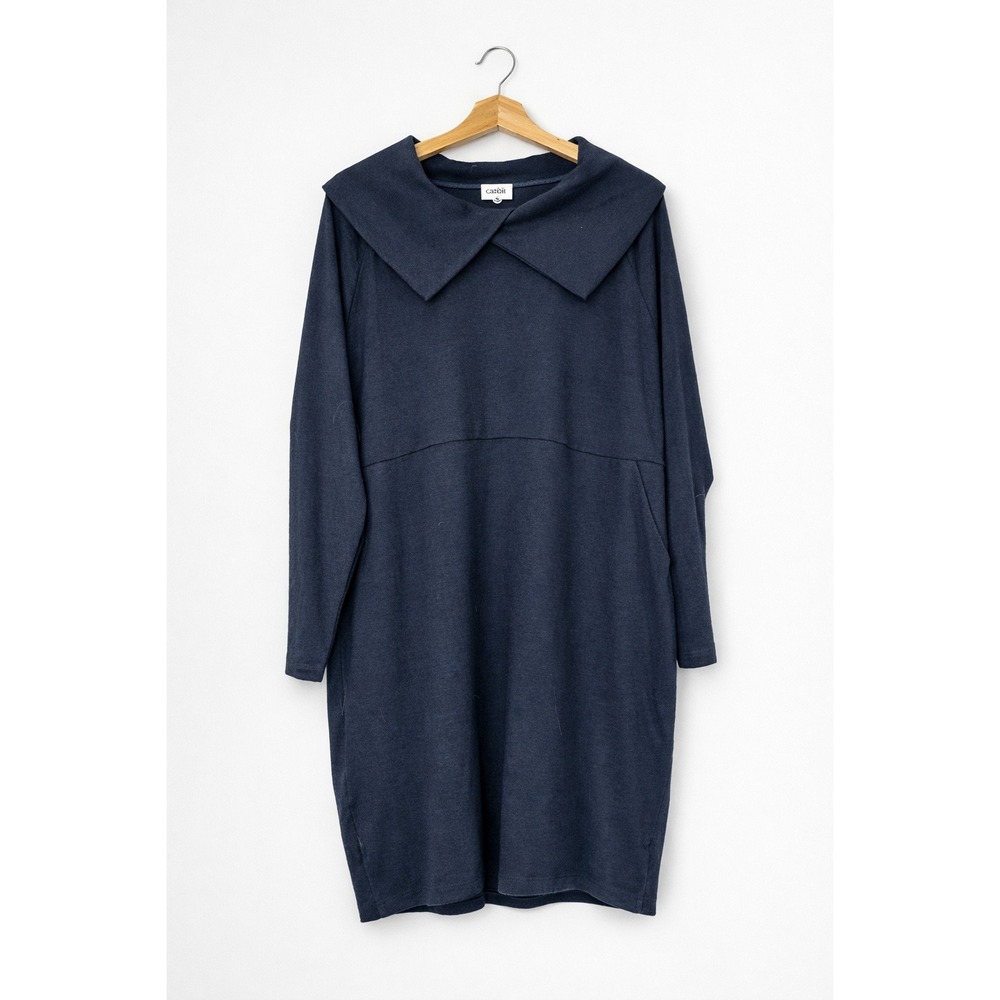 Cabi Round Up Dress Navy XL Western Collar Long Sleeve Tunic Style